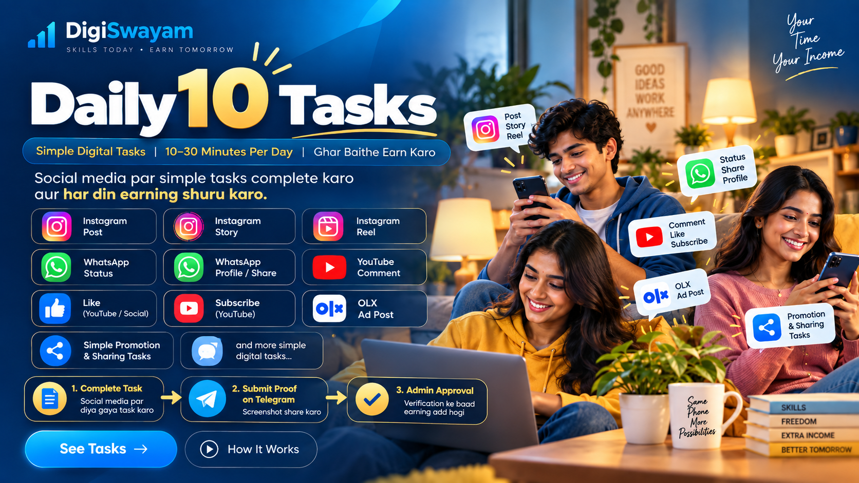 Daily social media tasks